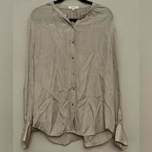 Equipment Metallic Silver Grey Button-Down Shirt